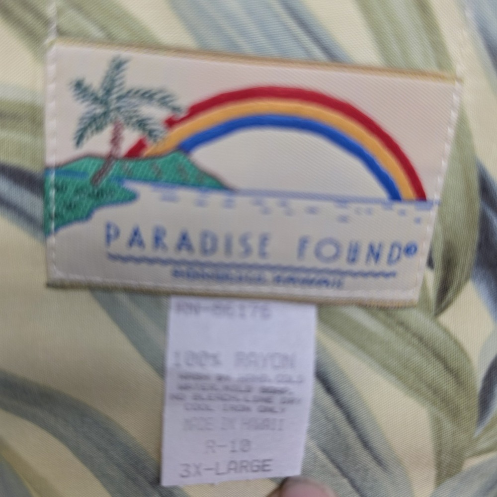 Vintage 90's NWT Paradise Found Mens 3XL 100% Rayon Hawaiian Shirt Made Hawaii - Picture 13 of 15